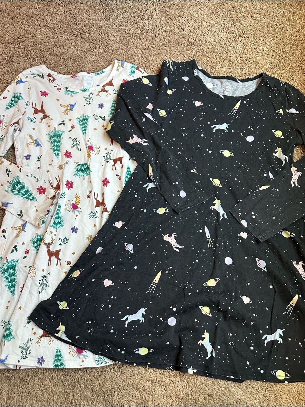 Wonder Nation Girls Dresses Holiday and Space Dress Longsleeve